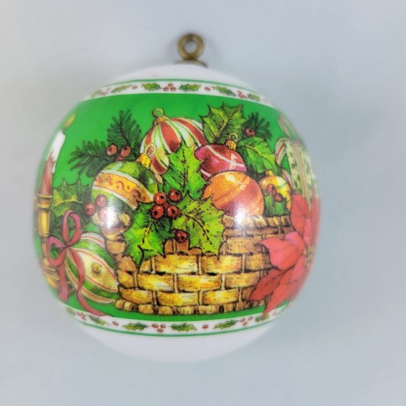 1986 Christmas Ornament Ball Silk Satin Merry Christmas To Someone Special Green - Picture 1 of 9